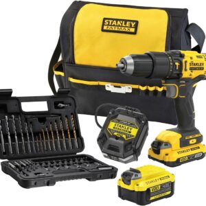 Stanley FATMAX SFMCD711DMA V20 KIT: 18V 1x2.0Ah 1x4.0Ah Schroefklopboormachine met 2 accu's en 50-delige accessoireset