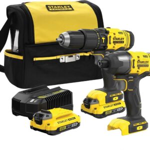Stanley FATMAX SFMCK461D2S V20 Combo Kit | 18V Accu Schroefklopboormachine + Accu Slagschroevendraaier | 2 Accu's + Lader