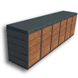 Kuba Store Ombouw antraciet met Eiken Hout | 6 Containers
