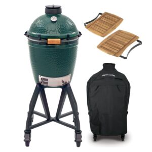 Big Green Egg Medium – met intEGGrated onderstel, acacia zijplankjes en hoes